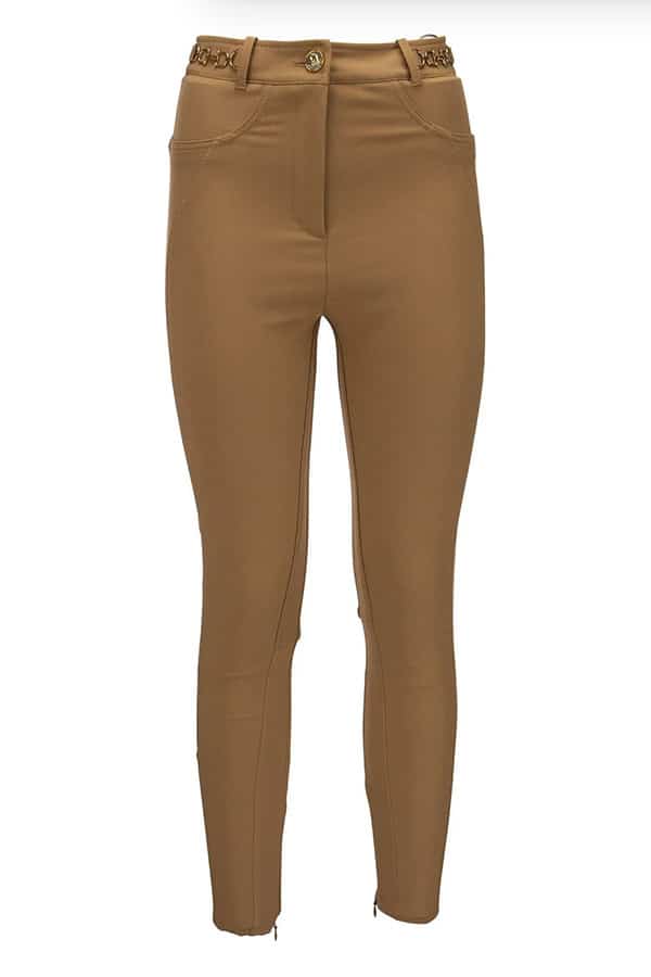 Product shot of equestrian inspired pants.