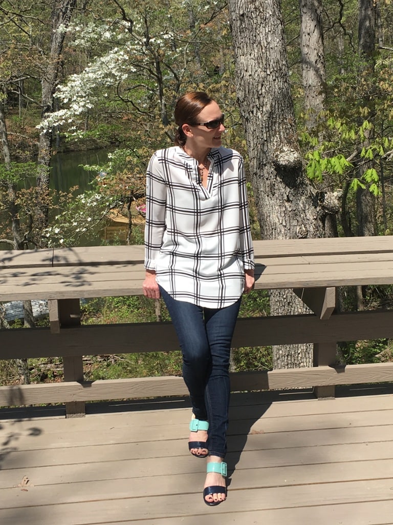 Romwe Review: Too Good to Be True? 3 Catherine Brock wearing jeans and checkered top