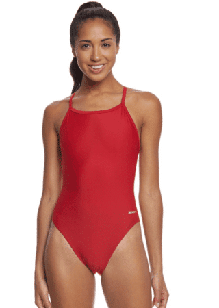 Red one piece swimsuit