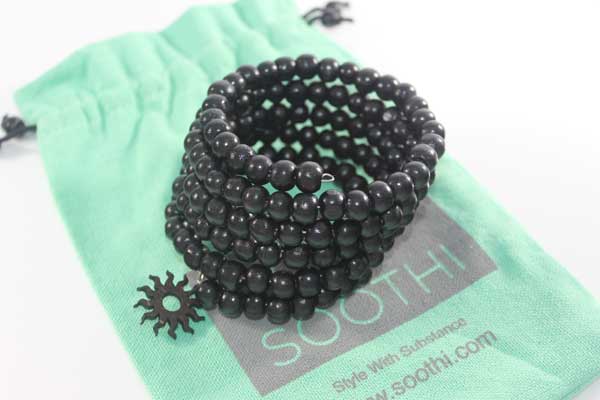 dark wood beaded bracelet