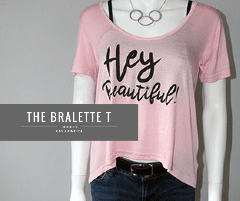 pink scoop neck t