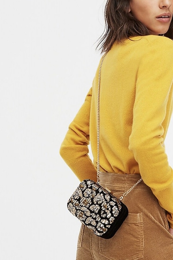 Sequined leopard print bag