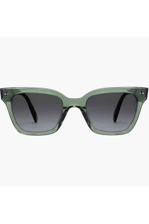 Give Good: 9 Charity Gifts Fashion Enthusiasts will Love 8 Warby Parker sunglasses with green frames against a white background.