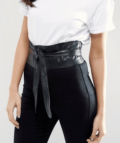 runway inspired spring accessories - wide black leather belt from asos