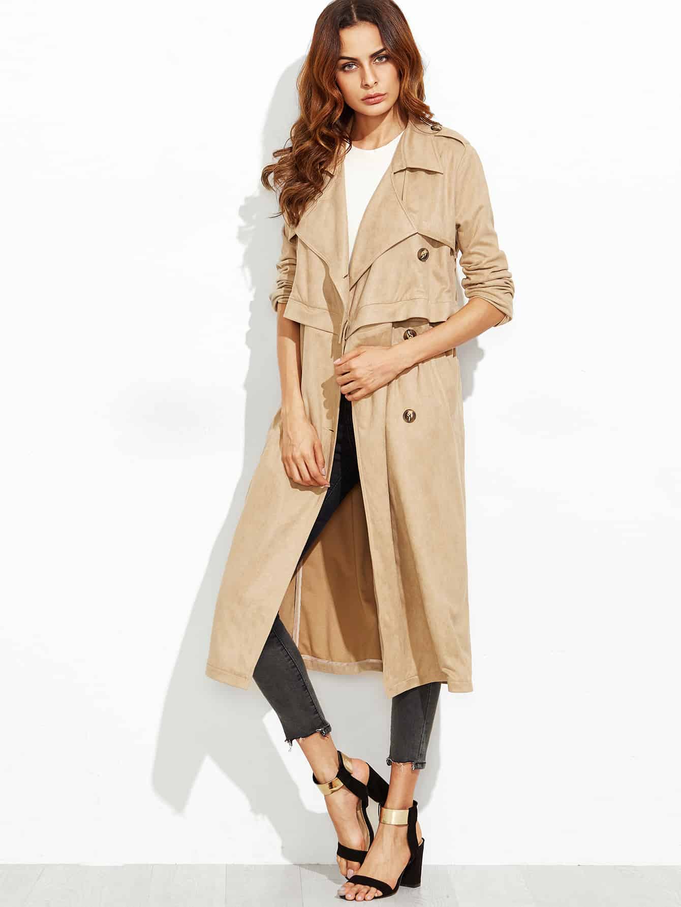 noon by noor look for less -- camel trenchcoat