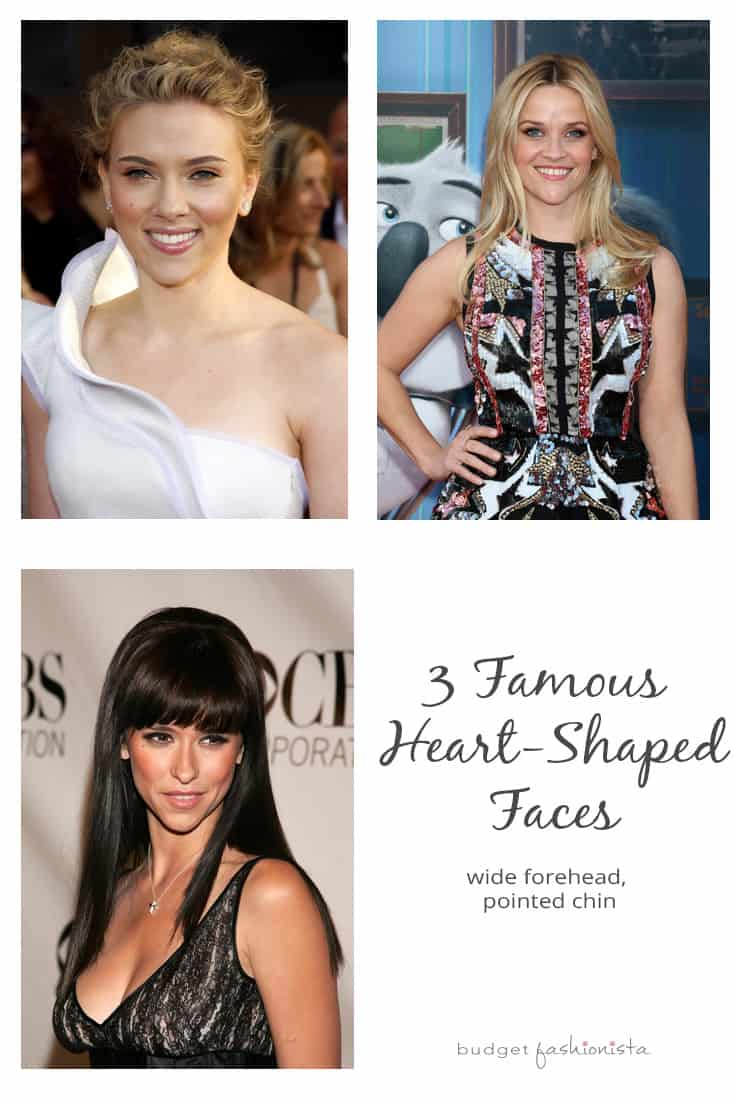 Scarlet Johannson, Jennifer Love-Hewitt, and Reese Witherspoon have heart-shaped faces.