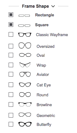 glasses usa site review - filter your frames by shape to find the best style