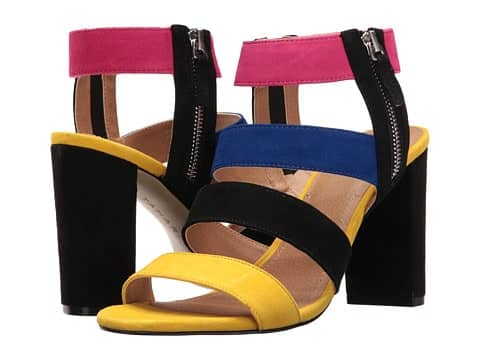 spring shoes collection - multi colored strappy sandal with block heel