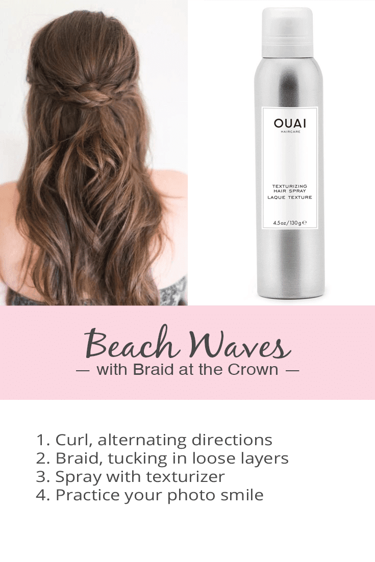 wedding guest hair ideas - use texturizing spray over curls for beach waves