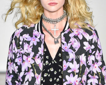 Floral bomber jacket outfit from the runway