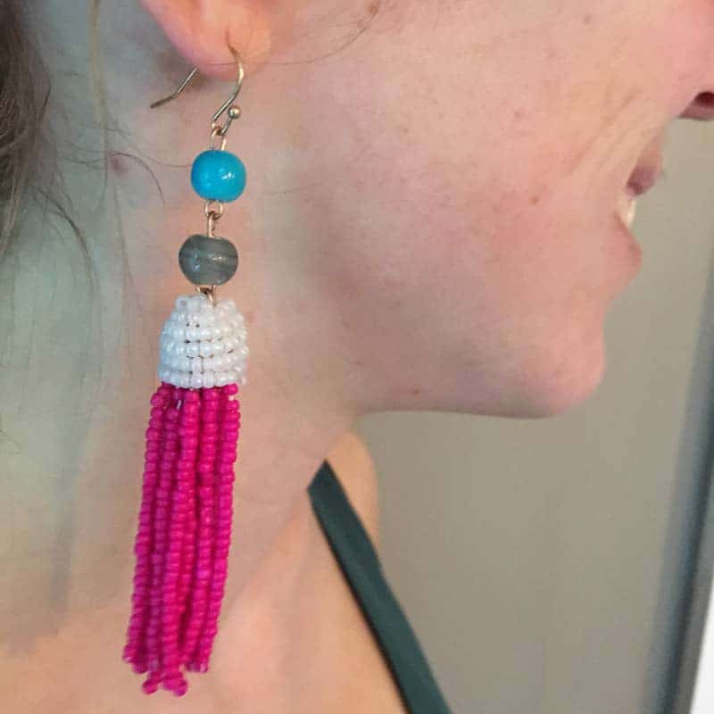 Mothers Day Jewelry Gift Ideas: these tassel earrings are an on-trend statement perfect for mom and you when the budget is tight.
