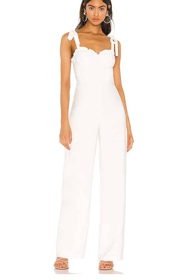 White bridal jumpsuit