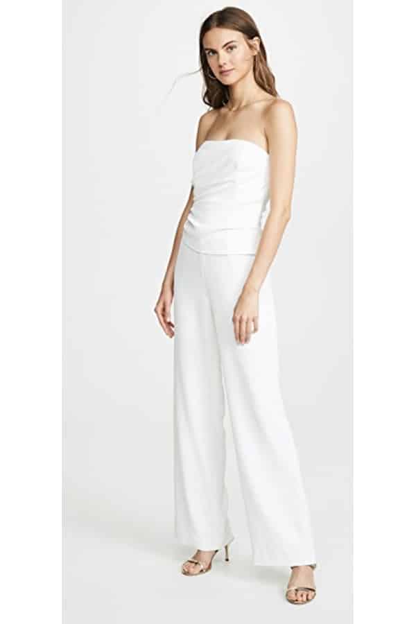 Ronny Kobo white bridal jumpsuit