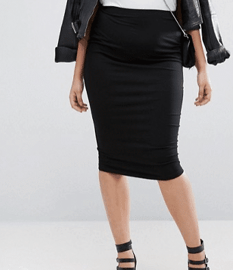 Jersey pencil skirt in black, plus-size 