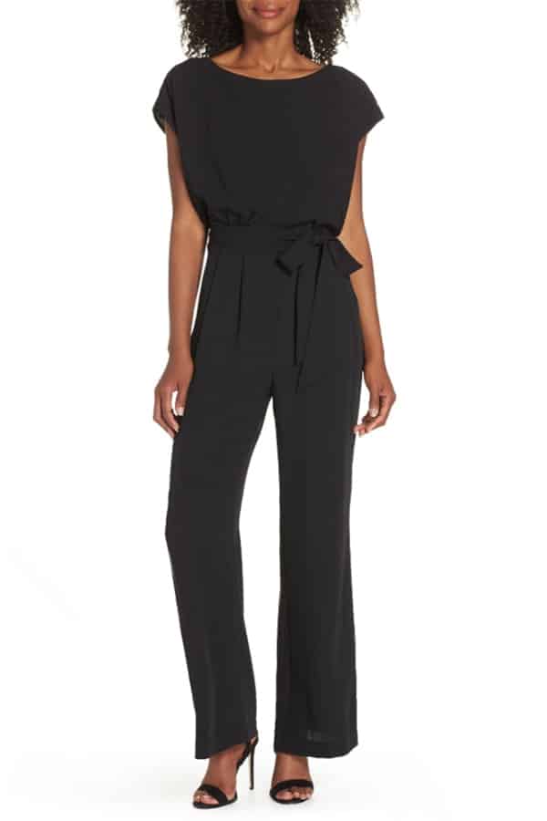 Black wide-legged jumpsuit