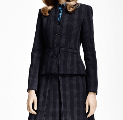 Dark blue striped women's suit
