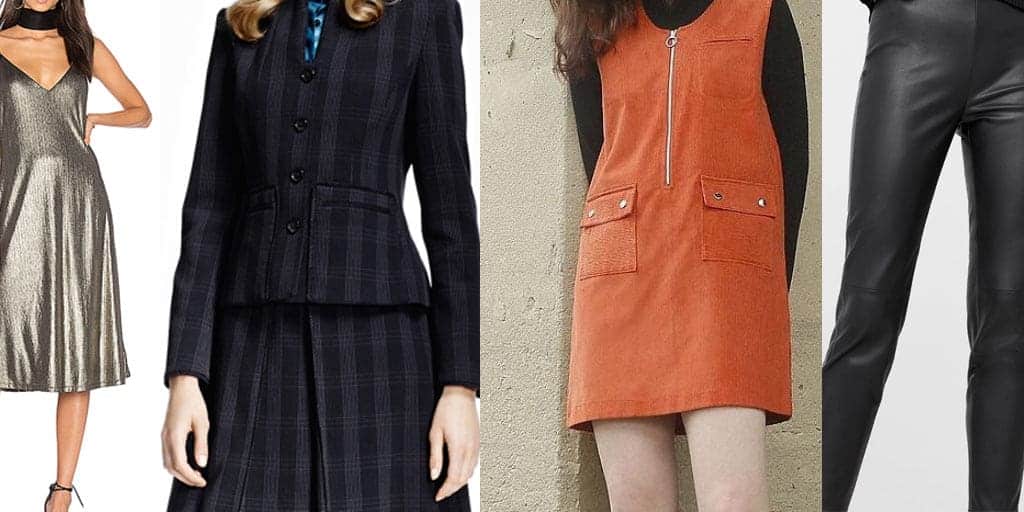 Collage of four trendy fall outfits
