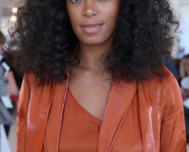 Solange with a textured, blunt cut