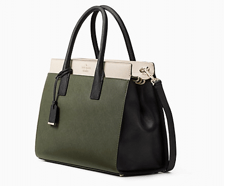 Olive green, creme and black Kate Spade satchel