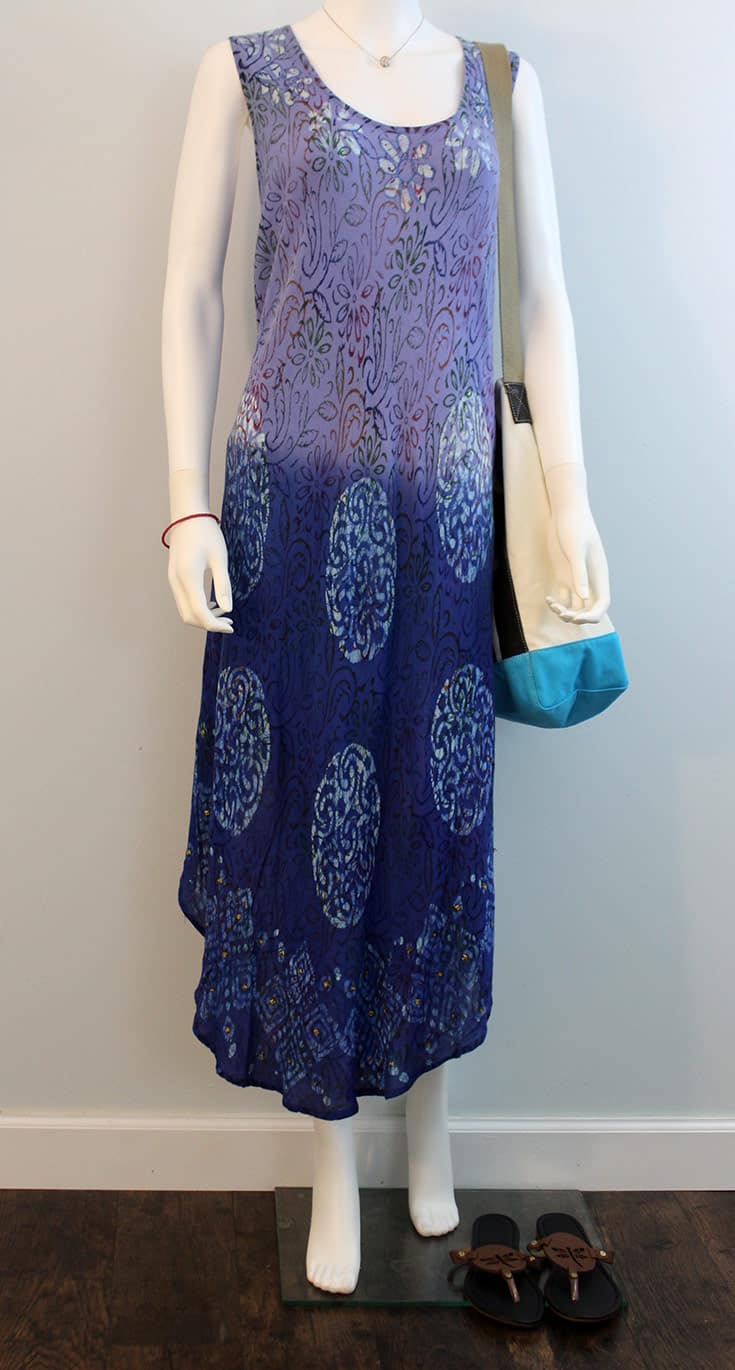 Breast cancer walk outfit - dress and shoes from Greater Good, Chamilia charm, FNA totebag
