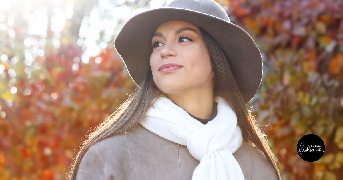 Woman wearing fall hat