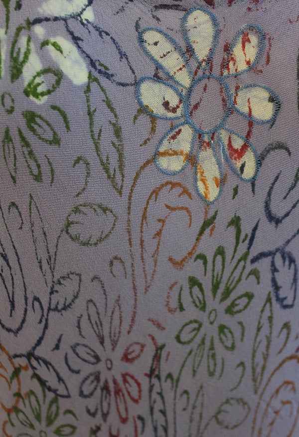 What to Wear to a Breast Cancer Walk 1 Close-up of hand-dyed dress from Greater Good