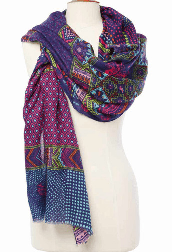 Multicolored scarf sold on Warriors in Pink website