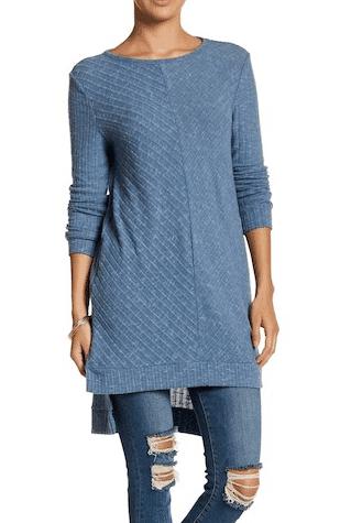 The Only Thanksgiving Outfit You Need 5 Ribbed Tunic from Nordstrom Rack in Blue