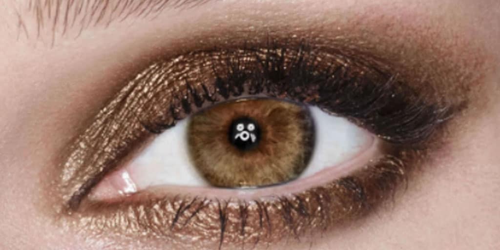 Sparkly copper eye makeup