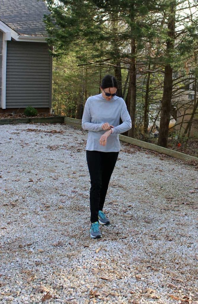Gray long sleeve Nike running top, fleece lined