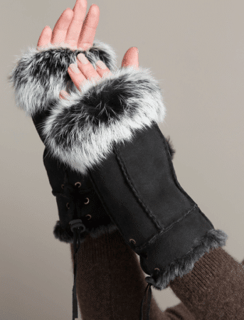 Fur Lined Fingerless Gloves