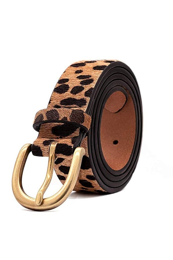 Leopard print belt