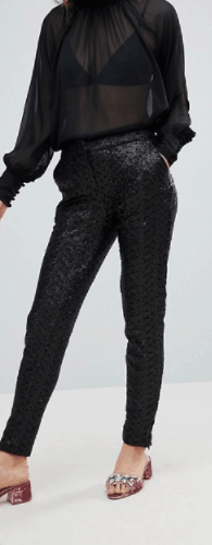 Black sequined pants