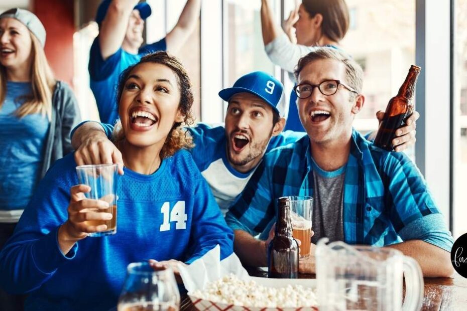 Sports fans watching the game