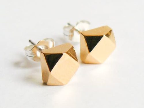 Gold stud earrings from Etsy