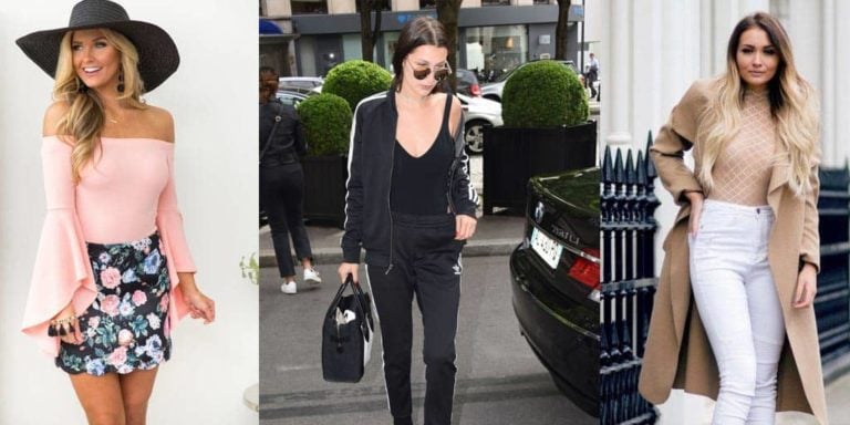 Collage of three bodysuit outfits