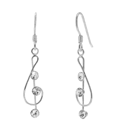 Treble clef drop earrings