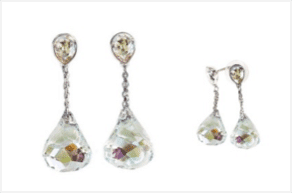 Swarovksi's Lunar Rhodium-Plated Moonlight Crystal Pierced Earrings