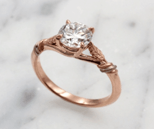 Traditional wedding ring with clear stone