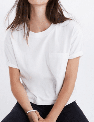 Crop White Tee