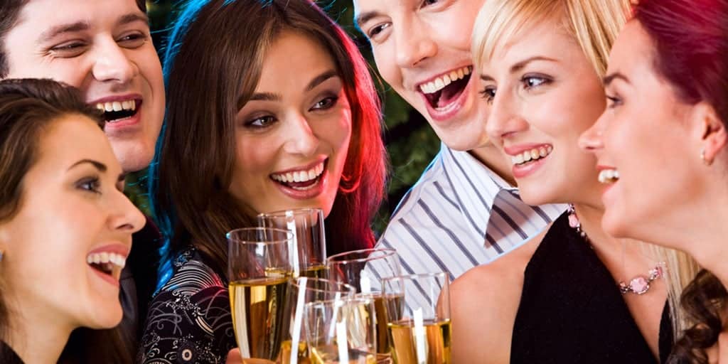 Group of people at a holiday party