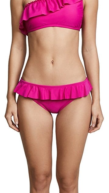 Magenta ruffle bikini