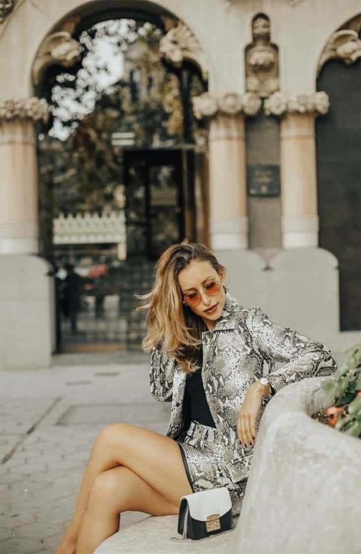Zlatina Jekova style blogger wearing animal print