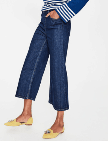 Cropped, wide-leg jeans for women over 50
