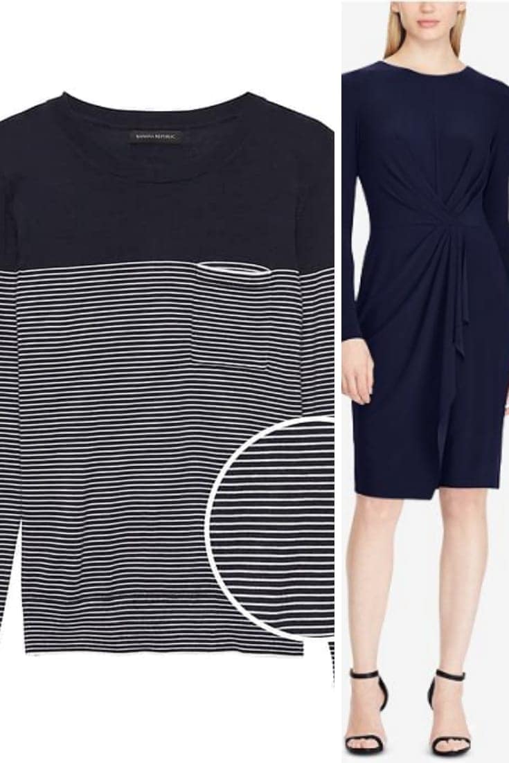 Sweater and dress in eclipse, pantone's trending navy