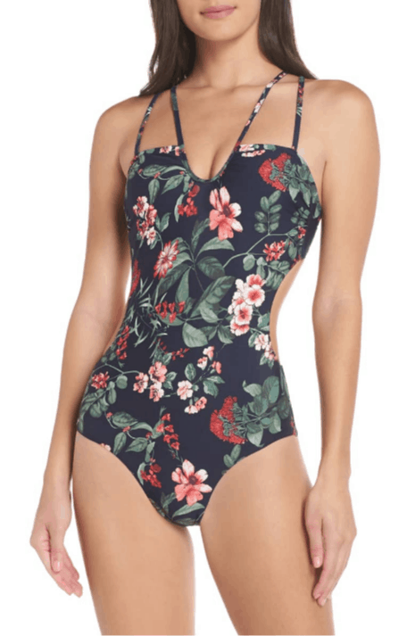 Floral one piece swimsuit