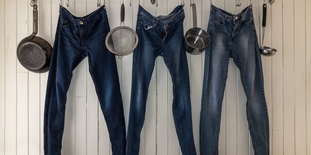 Jeans hanging to dry