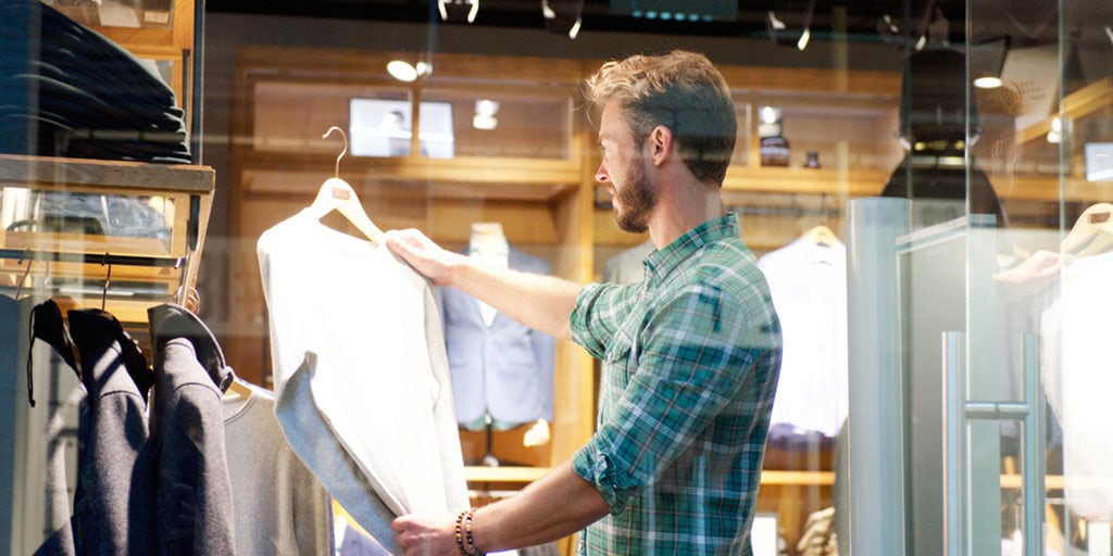 Man shopping for a shirt