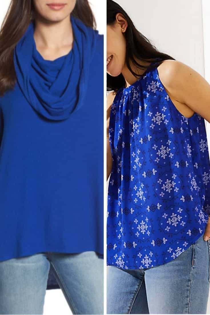 Turtleck and loose tank in pantone's trending blue