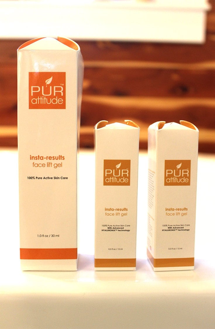3 packages of Purattitude Insta-results face lift gel 